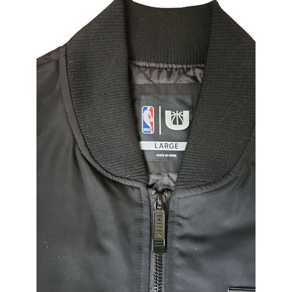 Unk NBA Chicago Bulls Bomber Jacket Mens Large Black Streetwear Basketball Gear - Picture 5 of 9
